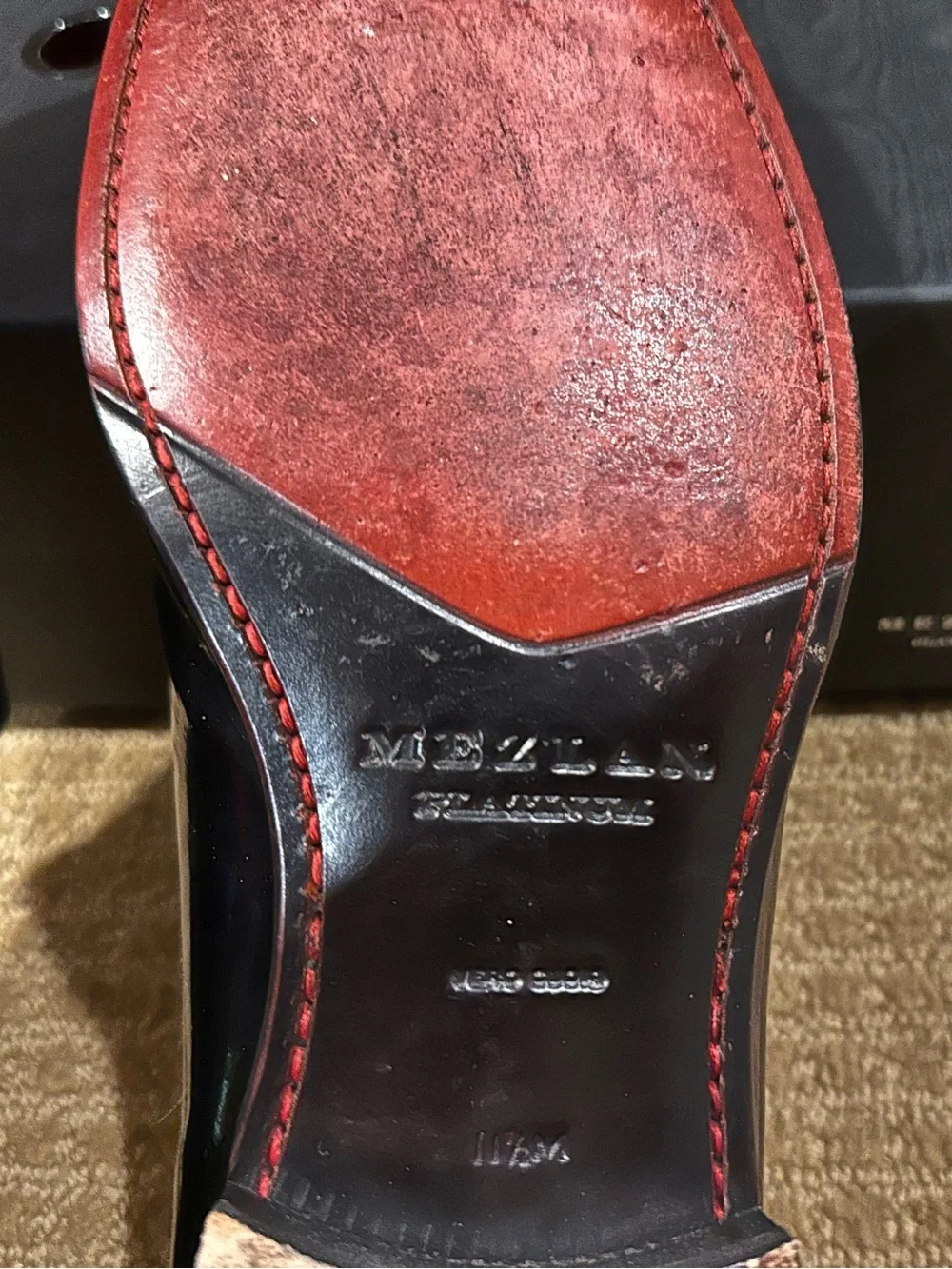 Mezlan Platinum Black Slip On Loafers Embroidered Crest 11.5